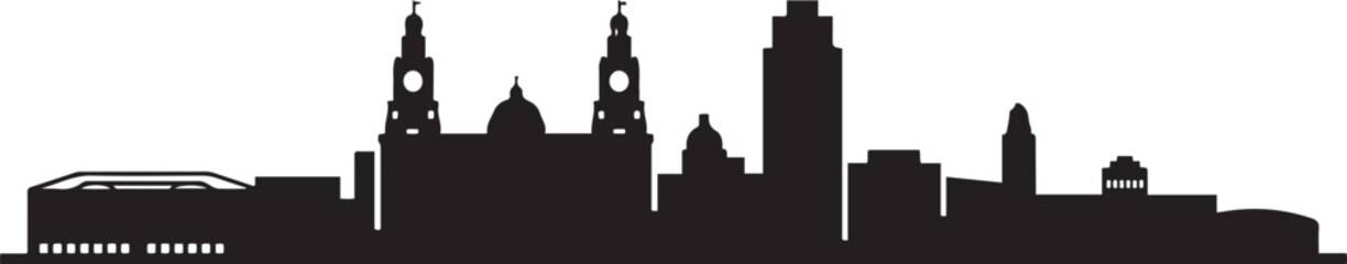 Obraz premium Liverpool skyline. design Vector black silhouette