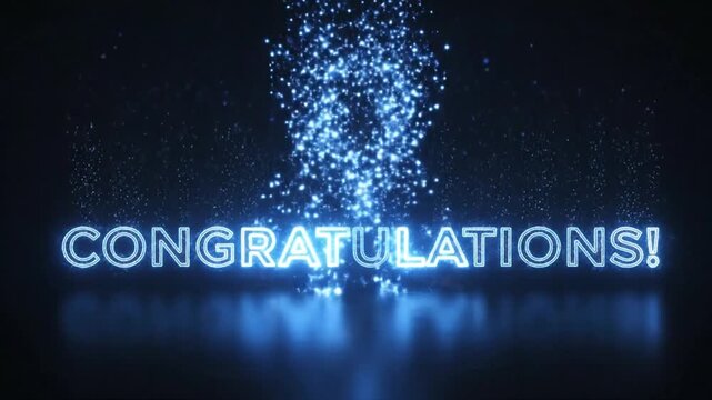 Dynamic Digital Celebration of Achievements with Sparkling Light Effects and Bright