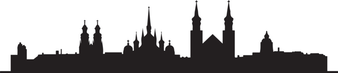 Timisoara Romania Skyline. design Vector black silhouette