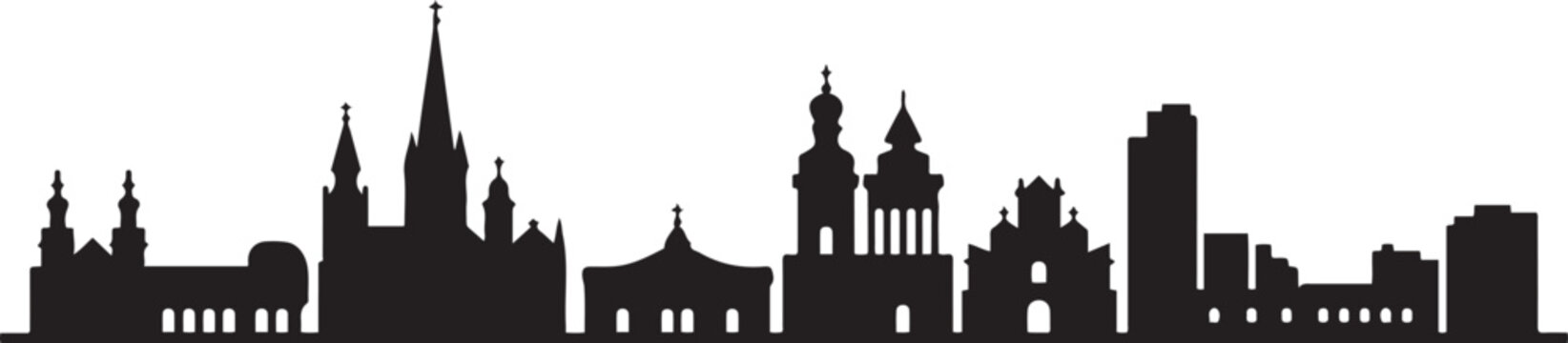 Timisoara Romania Skyline. design Vector black silhouette