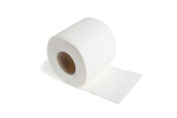 Fototapeta premium There is white toilet paper on a white background. 
