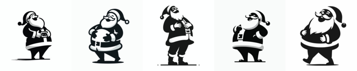 vector silhouette of santa claus laughing gesture