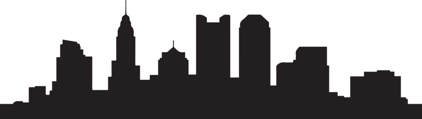Obraz premium Columbus Skyline Ohio Cityscape. design Vector black silhouette