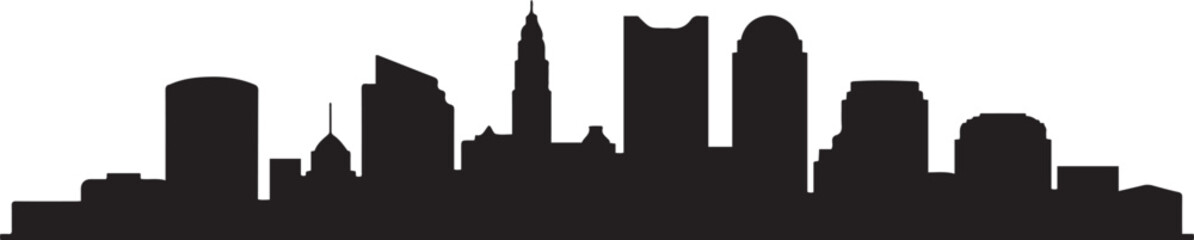 Columbus Skyline Ohio Cityscape. design Vector black silhouette