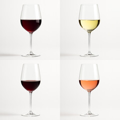 グラスに注がれた赤ワイン4種類　飲み比べメニュー