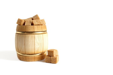 There are a lot of brown sugar cubes in the sugar bowl.	