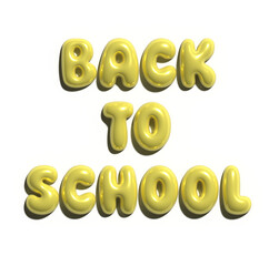 3d golden back to school sign for t-shirt design, mugs, hoodie, illustration