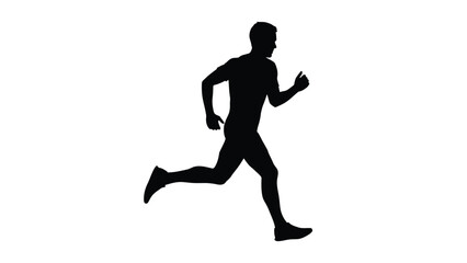 Silhouette of a person running a dynamic image of motion and activity