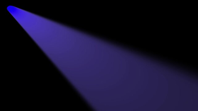 flashlight beams moving in total darkness on background. Flashlight beam moving left and right into total Darkness on black screen on background..