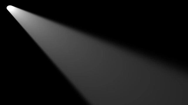 flashlight beams moving in total darkness on background. Flashlight beam moving left and right into total Darkness on black screen on background..