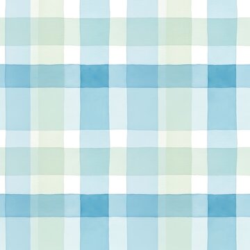 Soft blue and green watercolor plaid pattern
