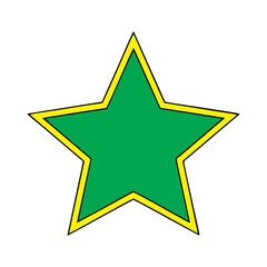 vector golden star icon on white