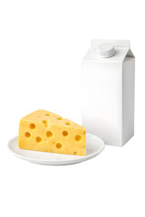 dairy products isolated on white