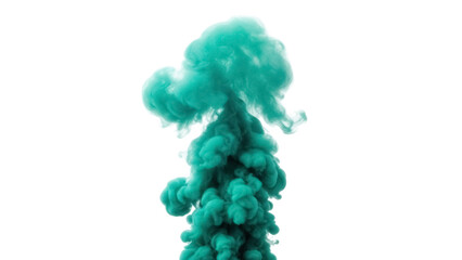Emerald green ink cloud isolated PNG on transparent background, swirling smoke effect for graphic design and artistic compositions © Vasilis