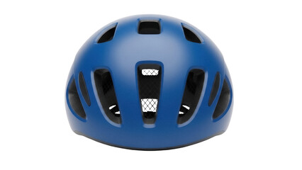 Fototapeta premium Blue bicycle helmet isolated PNG, safety headgear for cycling and outdoor sports on transparent background, protection equipment