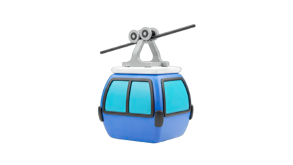 3D Rendered Cable Car Isolated on White Background