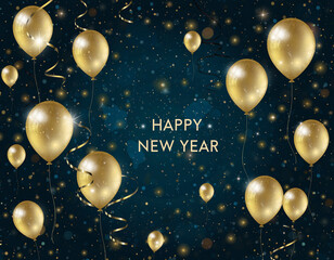 Golden Balloons New Year