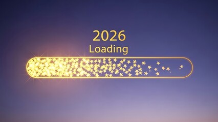 2026 Loading Bar Progress Indicator with Glowing Lights.