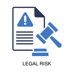 Legal Risk icon solid vector illustration
