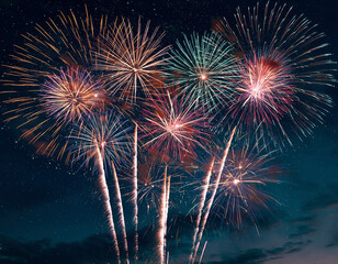 Fireworks Burst Close-Up