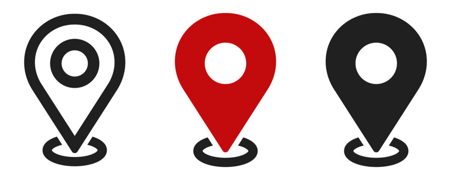 Location or map pin icon symbol. vector illustration