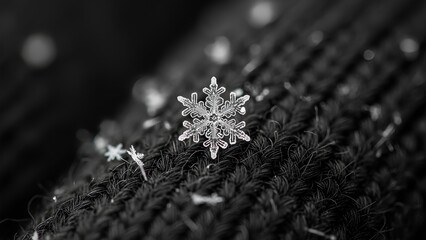 snow flake on black background