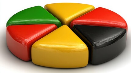 Colorfully segmented pie chart illustrating ethical fund allocation and distribution in financial planning context