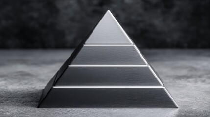 Metal pyramid structure symbolizing the ethical investment funnel and strategy framework for financial decision making