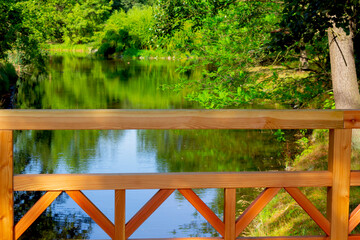 Beautiful scene of Japanese garden in wroclaw, Poland	