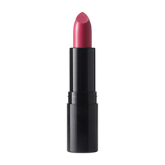 Obraz premium Pink lipstick in black tube isolated on a transparent background makeup cosmetics