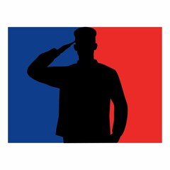 Veterans Day Silhouette. Flat Image