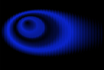 Vibrant fractal glass blue sound wave ripple effect on a creating a dynamic visual representation