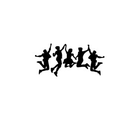 jumping people silhouettes