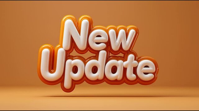 Exciting new update announcement with modern 3D text