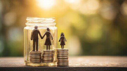 Interactive dashboard depicting a family annual budget review board icon concept featuring a couple representation