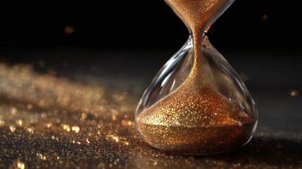 An hourglass that represents the concept of passing time 