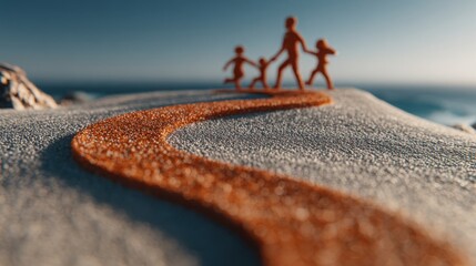 Couple representing family fitness milestone path icon concept illustrating relationship and health goals achievement journey