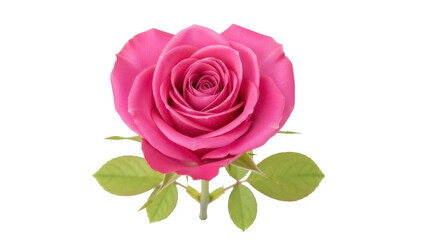 Beautiful pink rose isolated PNG on transparent background, romantic flower blossom for wedding invitations and Valentine s Day designs