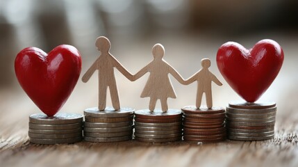 A couple's icon concept for family health goals versus budget planner highlighting the importance of wellness and financial planning