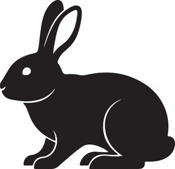 Obraz premium Black silhouette of a rabbit in profile