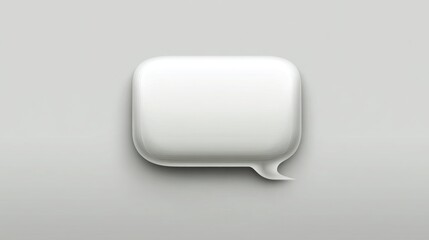 Simple white speech bubble representing communication and dialogue in a minimalist and clean design aesthetic for ideas