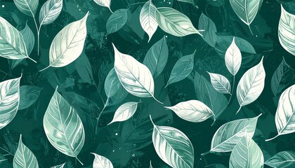 絵の具風葉っぱのイラスト