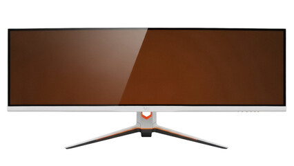 Ultrawide gaming monitor PNG isolated on transparent background, modern curved display for...