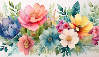 vibrant watercolor flower wallpapers by theartof showcasing delicate petals and lush greenery in soft hues perfect for adding a touch of elegance to any space