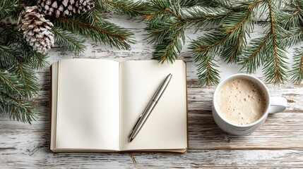 Cozy Winter Planning with Coffee and Notebook