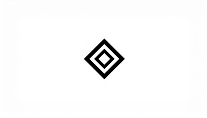 Minimalist rhombus geometric emblem with concentric diamond shapes on a clean white background