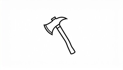 A Simple Black and White Illustration of an Axe, a Tool Commonly Used for Chopping Wood and Other Tasks