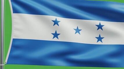Honduras flag waving on green screen background - Powered by Adobe