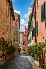 Obraz premium Historical center of the medieval city of San Chirico d'Orcia, Tuscany, Italy.