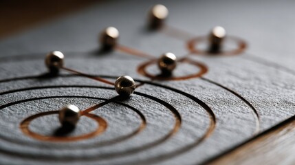 A wooden board with a metal representing token security compliance roadmap in strategic planning concepts